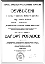 Osvědčení daňového poradce